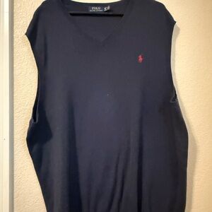 Polo by Ralph Lauren Men's Dark Blue V-Neck Sweater Vest